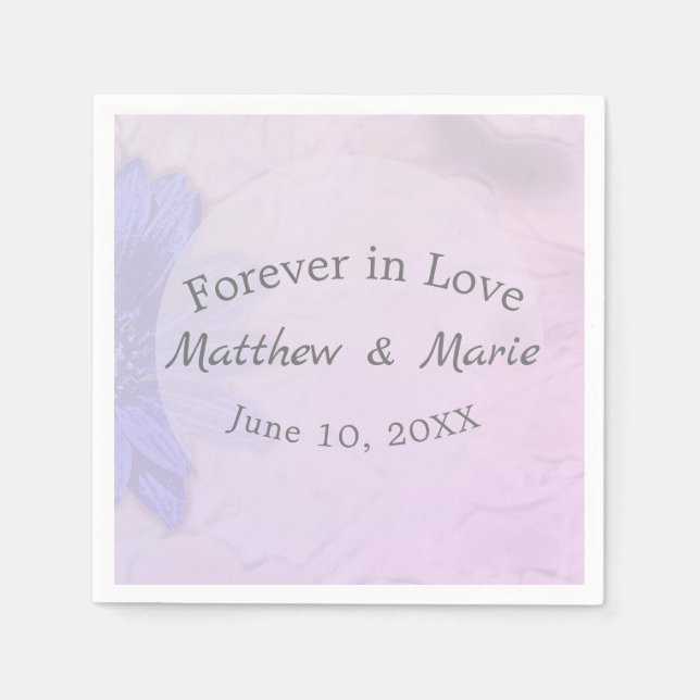 Forever in Love Lovely Lavender Floral Napkins (Front)