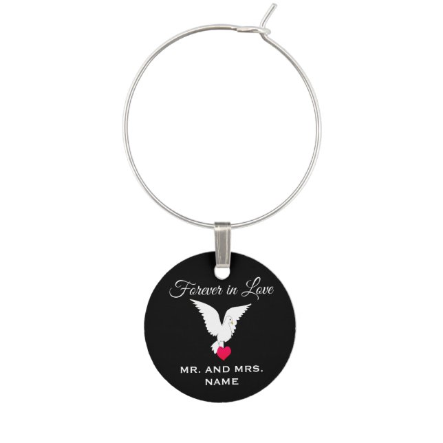 Forever in Love Single Wine Charm (Front)