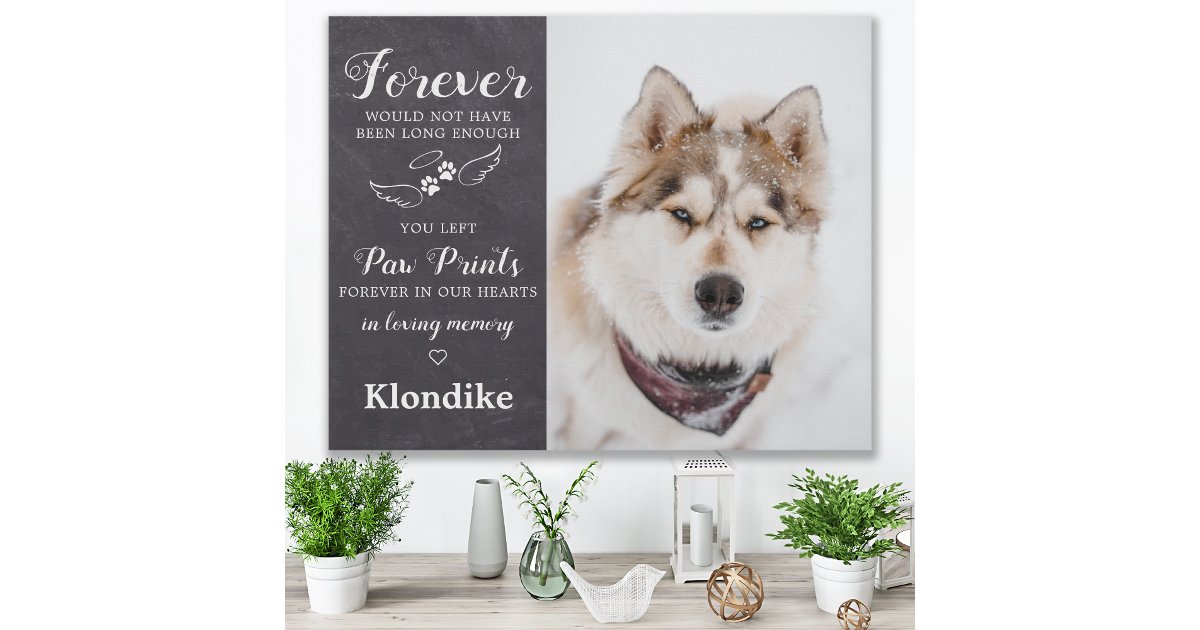Forever In Loving Memory Custom Photo Pet Memorial Faux Canvas Print ...