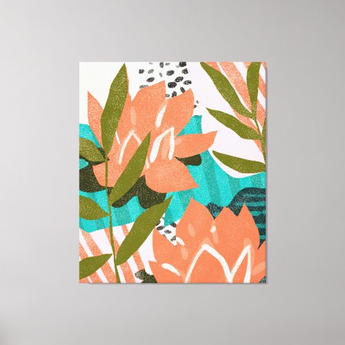 Forever in My Garden  Abstract Botanical Nature P Canvas Print