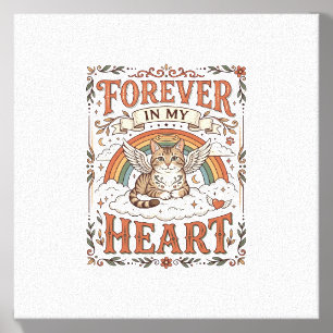 Forever In My Heart Cat Memorial Rainbow Bridge Vi Canvas Photo Tile