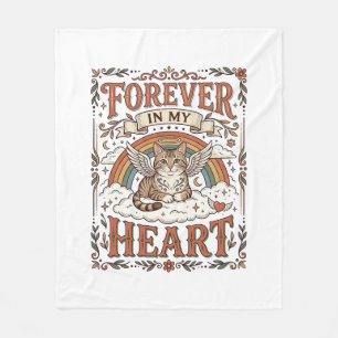Forever In My Heart Cat Memorial Rainbow Bridge Vi Fleece Blanket