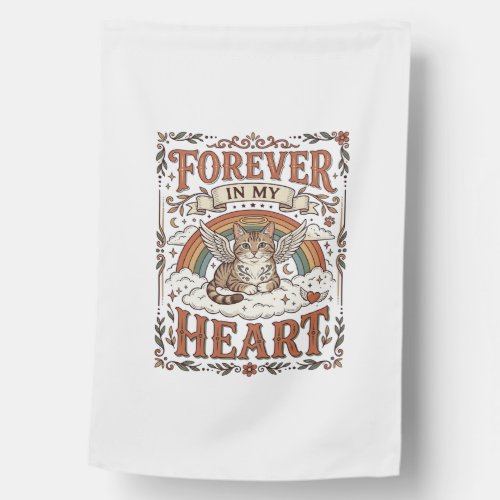 Forever In My Heart Cat Memorial Rainbow Bridge Vi House Flag