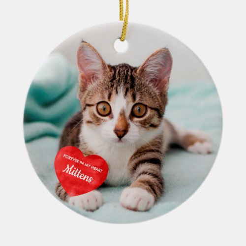 Forever In My Heart _Custom Cat Pet Memorial Ceramic Ornament