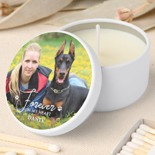Forever in my Heart Custom Pet Dog Photo Memorial Mini Candle Favors