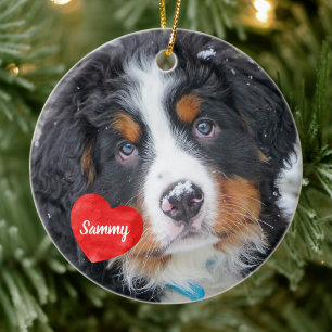 Forever In My Heart - Dog Photo Pet Memorial Ceramic Ornament