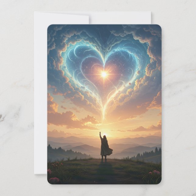 Forever in my heart! Heart and clouds, custom  Card (Front)