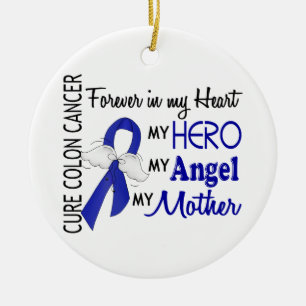 Forever In My Heart Mother Colon Cancer Ceramic Ornament