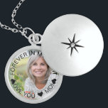 Forever in my Heart Personalized Photo Locket Necklace<br><div class="desc">Elegant photo locket to keep a lost loved one close. The template is set up for you to add your own photo and you can also edit all of the text if you wish. The wording sits on a semi-transparent border overlay, above your photo. The sample text reads "forever in...</div>
