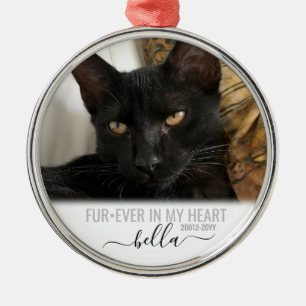 Forever in my Heart Pet Memorial Keepsake Silver Metal Ornament