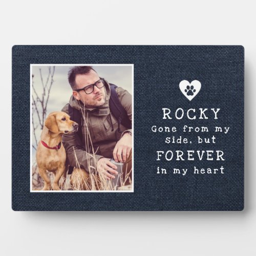 Forever in My Heart Photo  Name DogCat Memorial Plaque