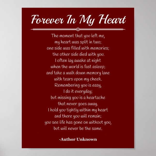 Forever In My Heart Poster (Front)