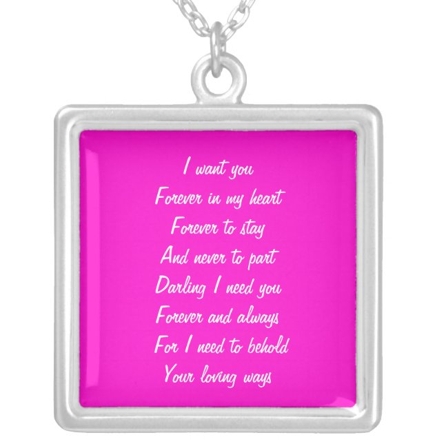 Forever in my heart silver plated necklace (Front)