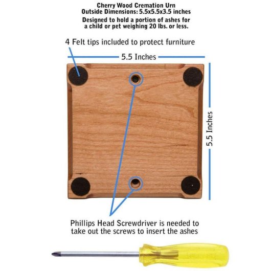 Forever In My Heart Small Cherry Wood Pet Urn (Base)