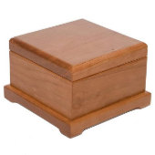 Forever In My Heart Small Cherry Wood Pet Urn (Angled)