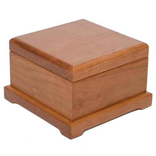 Forever In My Heart Small Cherry Wood Pet Urn (Angled)