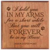 Forever In My Heart Small Cherry Wood Pet Urn (Front)