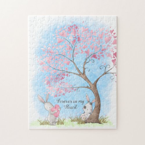 Forever in my Heart Valentine Bunnies Jigsaw Puzzle