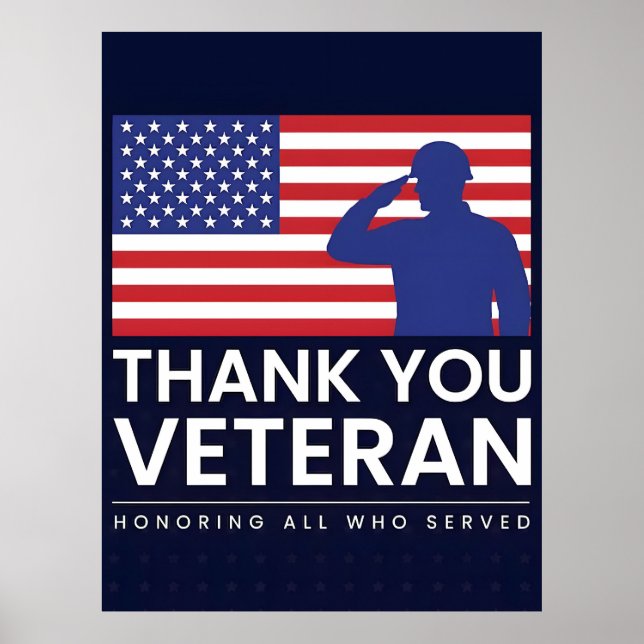 Forever in Our Debt—Happy Veterans Day Poster (Front)