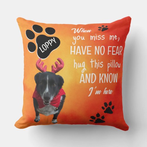 Forever in our heart _ Loppy dog memorial Cushion