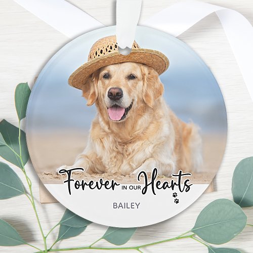 Forever in our Hearts _ 2 Dog Photo Pet Memorial Ornament