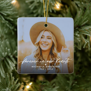 Forever In Our Hearts 2-Photo Memorial Ceramic Ornament