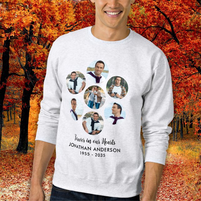 Forever in our Hearts 7 Photo Collage Memorial  Sweatshirt (Creator Uploaded)
