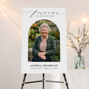 Forever in our Hearts Arch Funeral Photo Welcome Foam Board