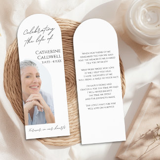 Forever In Our Hearts Arch Photo Funeral Bookmark