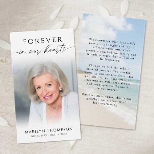 Forever in Our Hearts Beach Memorial Cards
