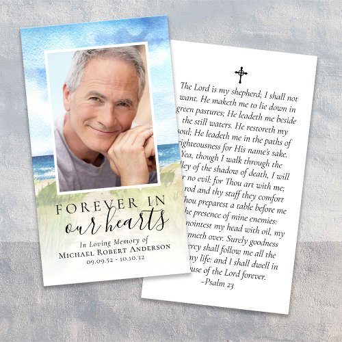 Forever in Our Hearts Beach Memorial Prayer Card