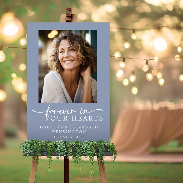 Forever in Our Hearts Blue Funeral Memorial Foam Board (Forever in Our Hearts Blue Funeral Memorial Foam Board)