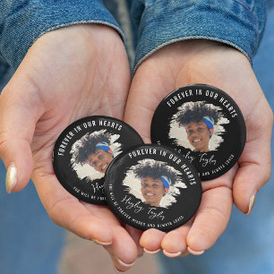 Forever In Our Hearts Brushed Effect Photo Button