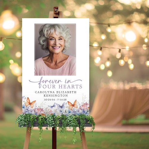 Forever in Our Hearts Butterfly Floral Memorial Foam Board