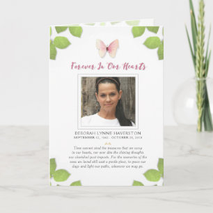 Forever in Our Hearts Butterfly Photo Thank You Card