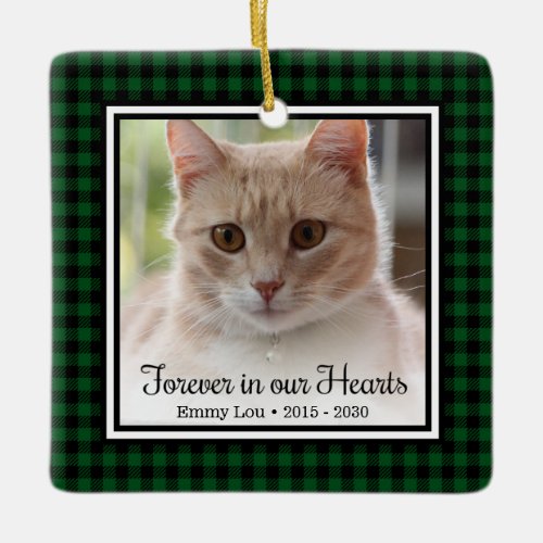Forever In Our Hearts Cat Ceramic Ornament