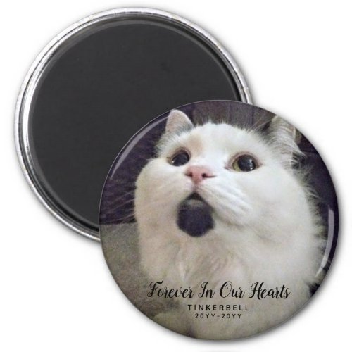 Forever In Our Hearts Cat Memorial Photo Custom Magnet