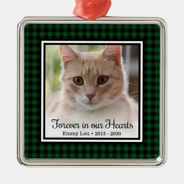 Forever In Our Hearts Cat Metal Ornament (Front)