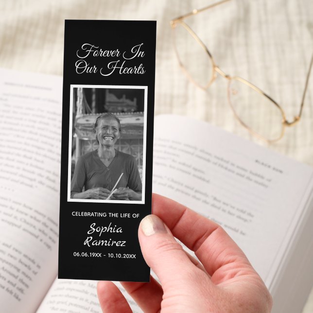Forever In Our Hearts Celebration Of Life Funeral Bookmarks (Hand)