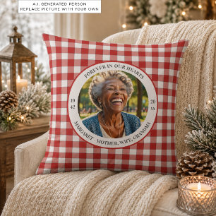Forever in our Hearts Christmas Keepsake Photo Throw Pillow