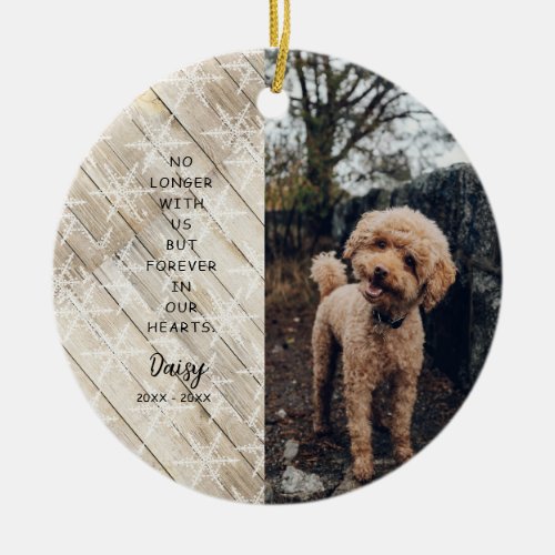 Forever In Our Hearts Christmas Photo Ceramic Ornament