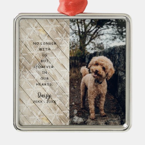 Forever In Our Hearts Christmas Photo Metal Ornament