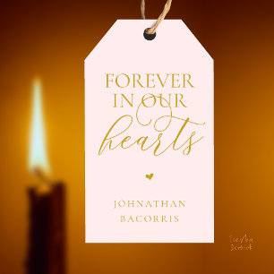 Forever in Our Hearts Classy Memorial Candle Favor Gift Tags