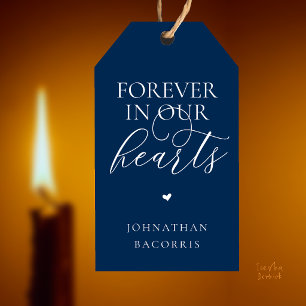 Forever in Our Hearts Classy Memorial Candle Favor Gift Tags