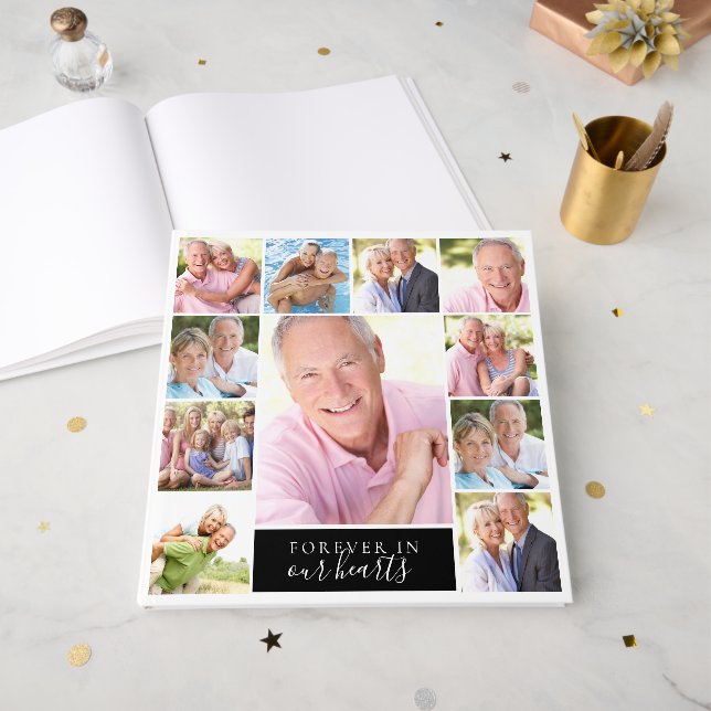 Forever in Our Hearts Collage 12x12 Guest Book (Front Open)