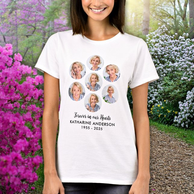 Forever in our Hearts Custom 7 Photo Memorial      T-Shirt (Creator Uploaded)