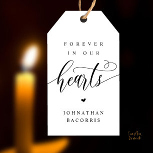 Forever in Our Hearts Custom Memorial Candle Favor Gift Tags