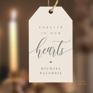 Forever in Our Hearts Custom Memorial Candle Favor Gift Tags