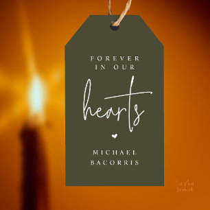 Forever in Our Hearts Custom Memorial Candle Favor Gift Tags