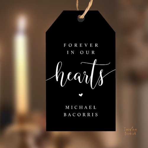 Forever in Our Hearts Custom Memorial Candle Favor Gift Tags